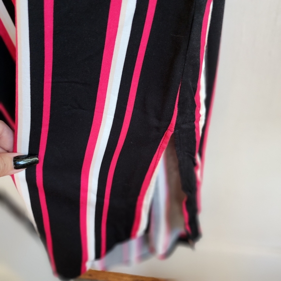 Torrid Black Striped Belted Midi Dress, Sz 1x - Picture 7 of 13